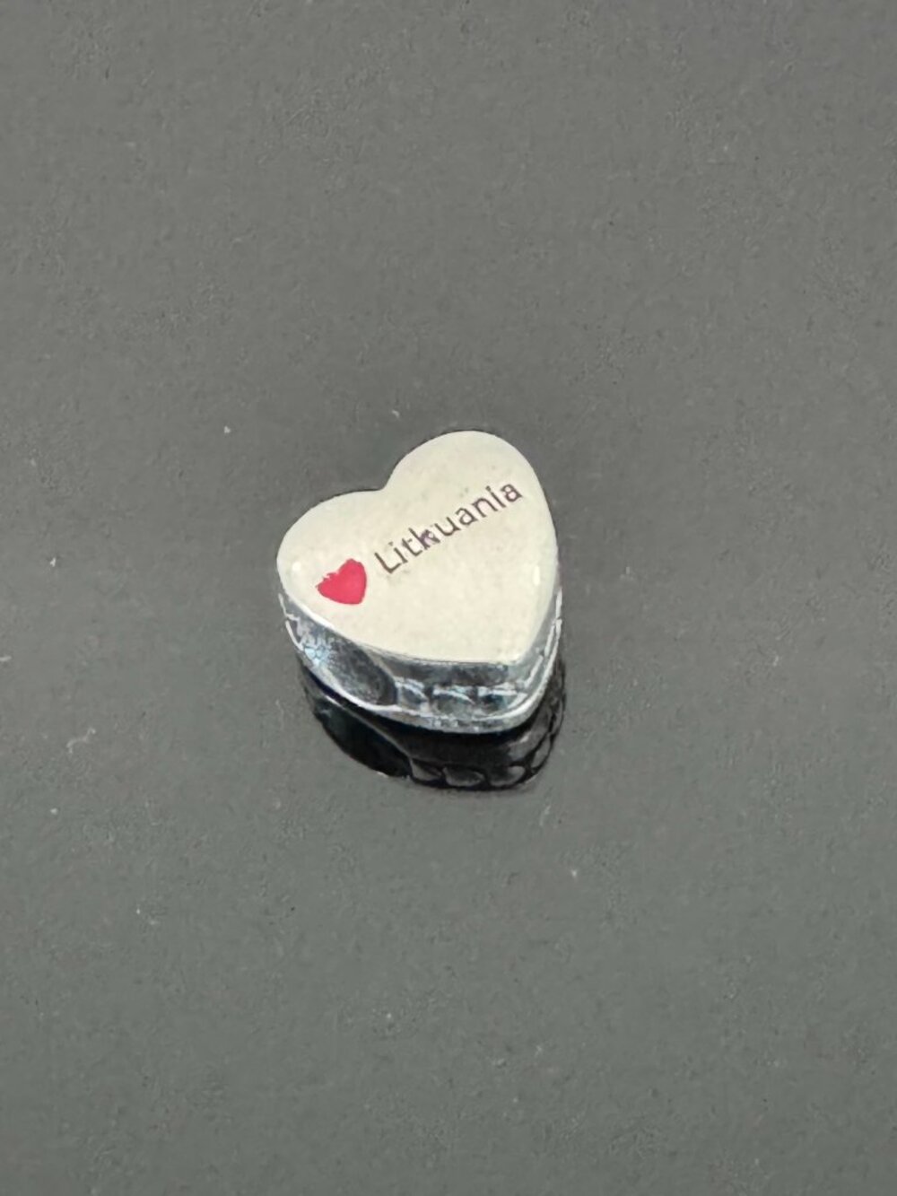 Authentic Pandora Lithuania Flag Heart Exclusive Charm - Picture 4 of 7